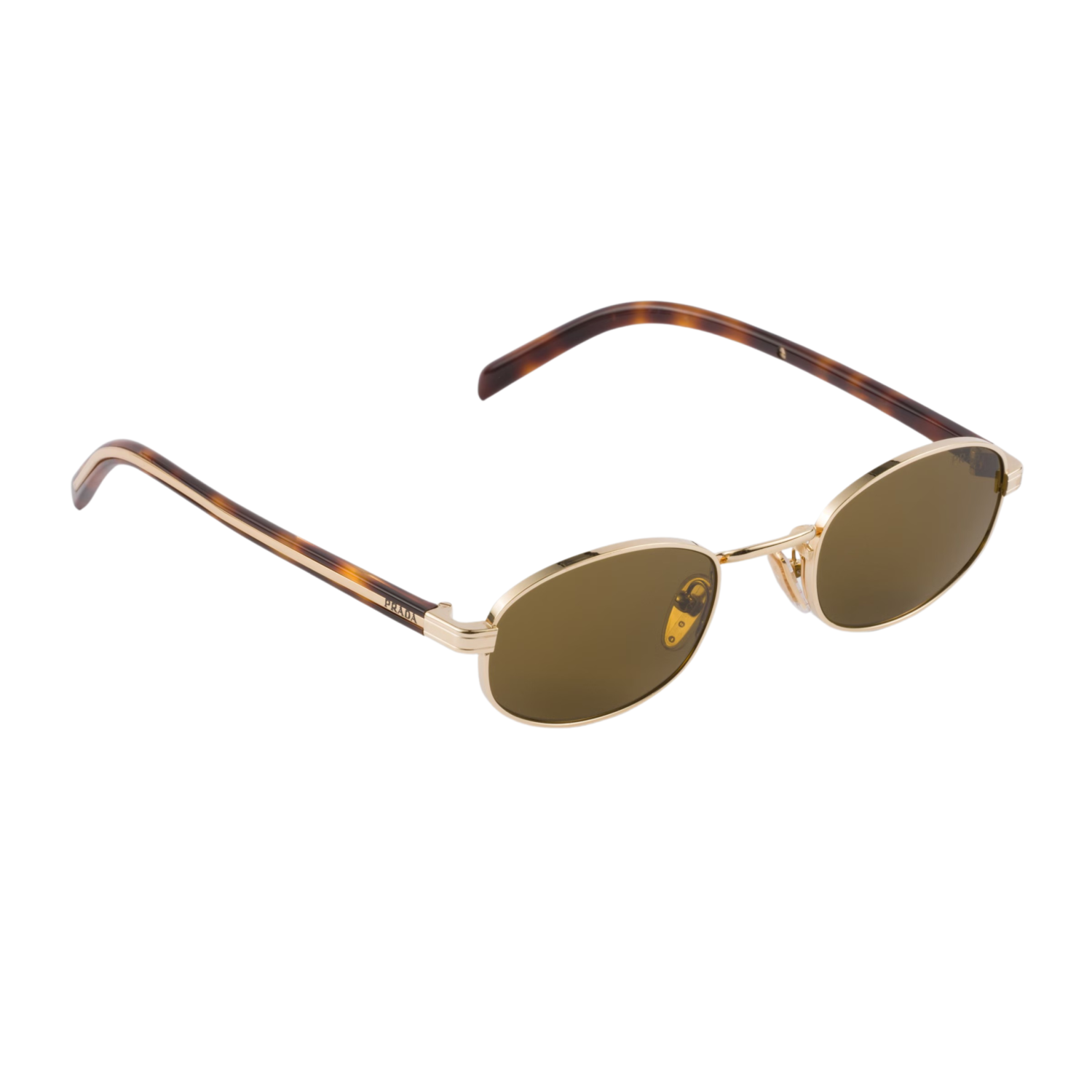 Prada avec plaque en métal iconique - Verres gris-vert