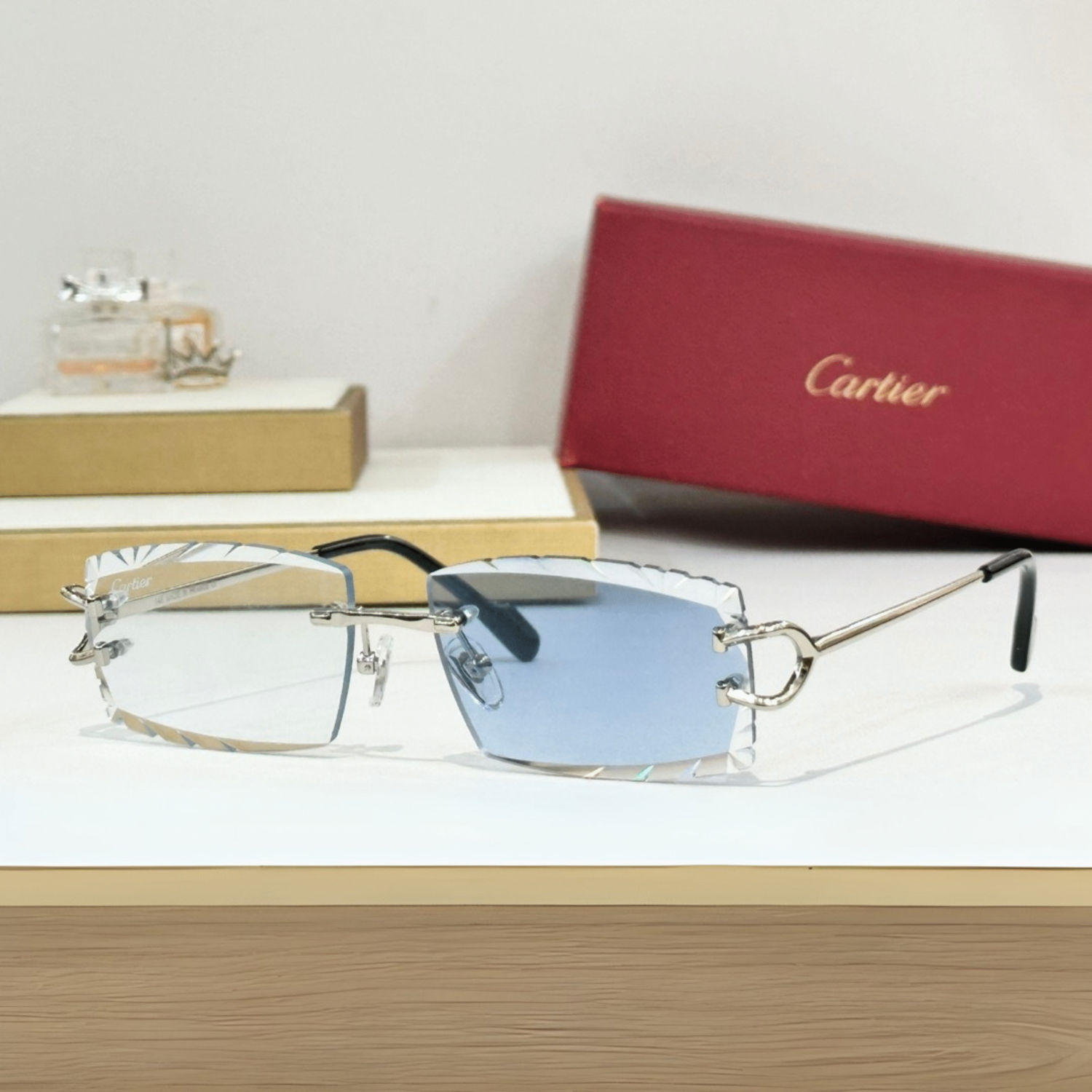 Cartier 4 saisons Rectangulaire - Or & Bleu