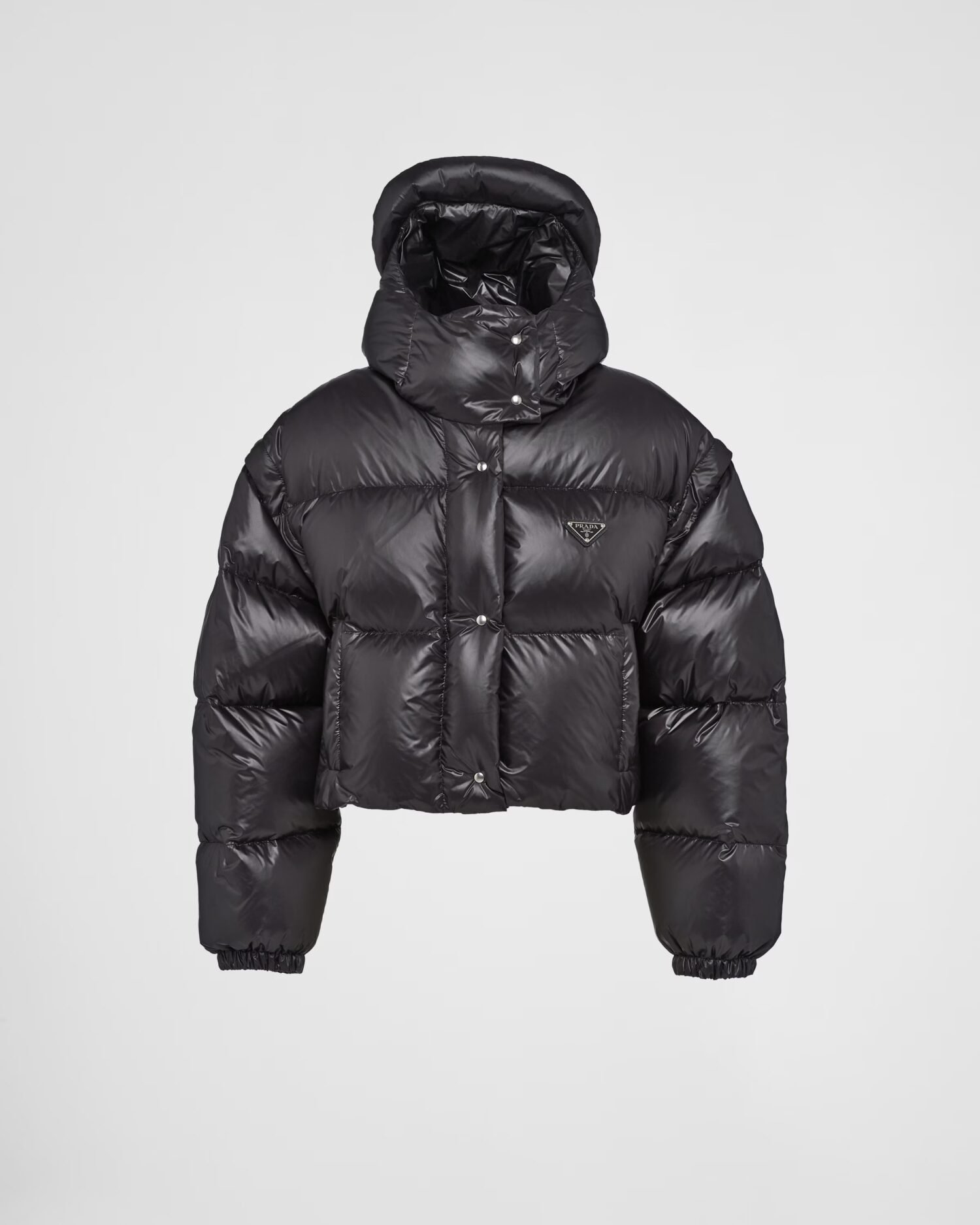 Re-Nylon convertible cropped down jacket Noir